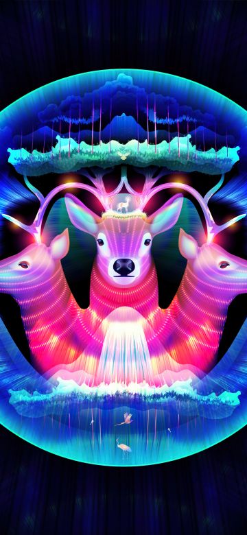 Glowing, Colorful, Digital illustration, Dark background