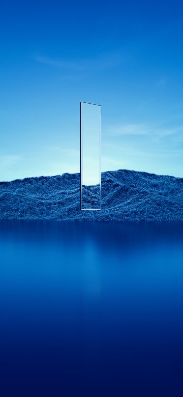 Island, Glass, Illumination, Blue, Scenic, Fusion, 3D