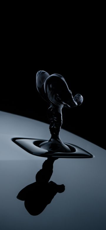 Rolls-Royce, Spirit of Ecstasy, Black background, AMOLED, 5K, 8K