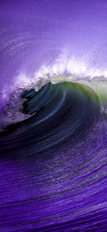 Ocean Waves, Purple, Photo Manipulation, Long exposure, Splash, 5K, 8K