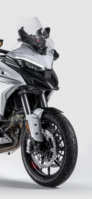 Ducati Multistrada V4 S, 2022, Adventure motorcycles, Iceberg white, White background