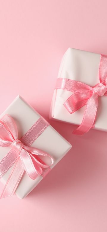 Women's Day, March 8th, Gifts, Gift Boxes, Peach background, 5K, Pastel background, Pastel pink