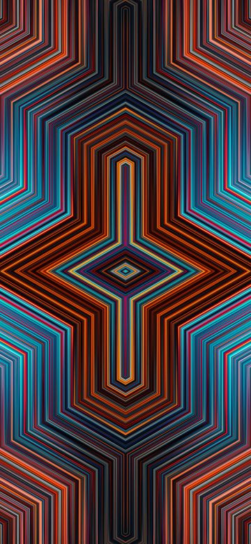 Kaleidoscope, Symmetry, Geometric, Colorful, Lines, 5K