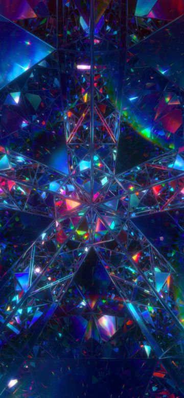 Mirror, Crystals, Rainbow, Dispersion, Symmetric, Glossy, Colorful, Vivid, Symmetry, Psychedelic