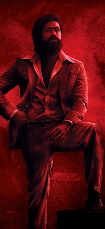 KGF: Chapter 2, Yash, Indian movies, 2022 Movies, Red background