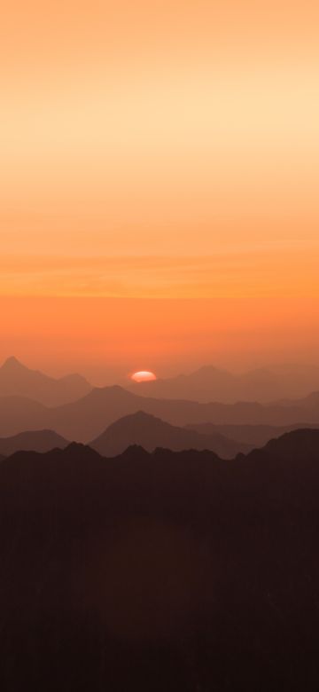 Sunset, Mountains, Scenery, Dusk, 5K