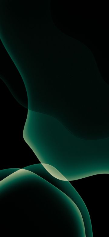 iOS 13, Dark green, Stock, iPadOS, Black background, AMOLED