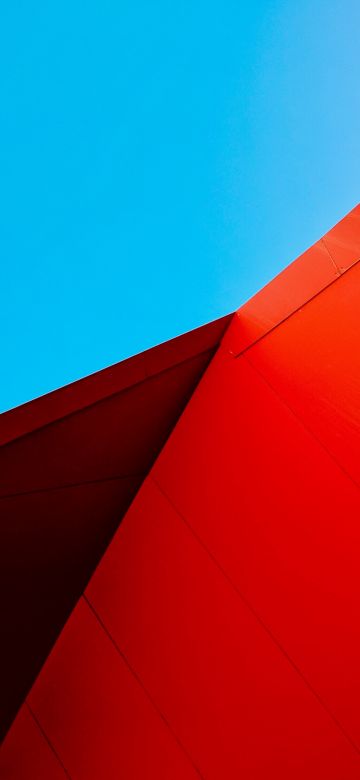 Modern architecture, Minimalist, Building, Metal, Blue Sky, Red