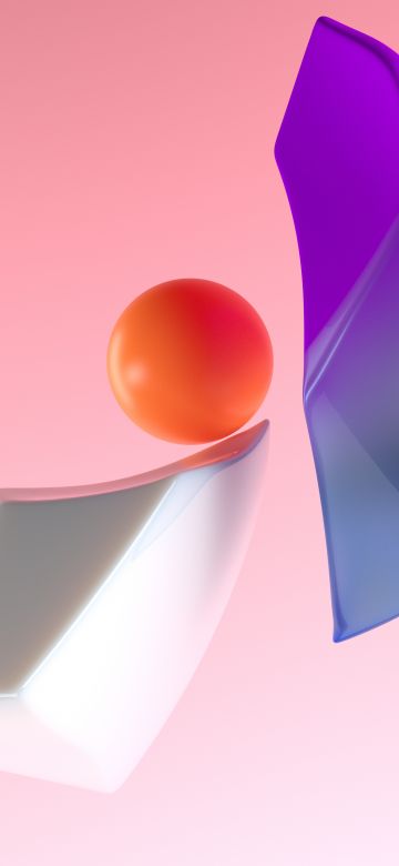 Sphere, Shapes, Peach background, 5K