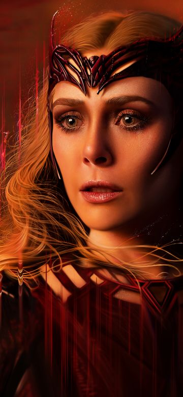 Elizabeth Olsen, Scarlet Witch, Wanda Maximoff, Marvel Superheroes, Marvel Comics, Digital Art, 5K