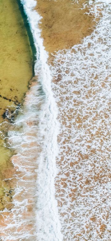 Beach, Aerial view, Aerial Photography, Waves, 5K