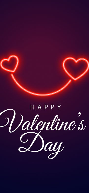 Happy Valentine's Day, February 14th, Love hearts, Dark background, 5K