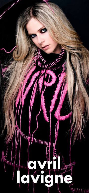 Avril Lavigne, Euphoria Magazine, 2022, Black background, Singer, AMOLED, 5K