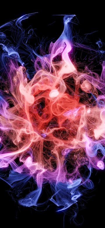 Colorful smoke, Black background, Explosion, Contained, Experiment, 5K, AMOLED