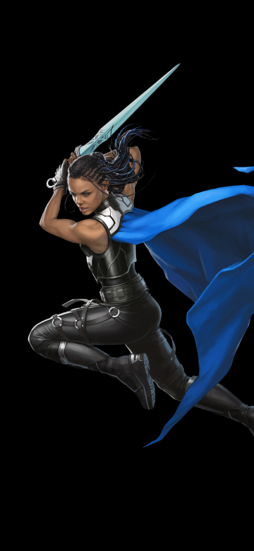 Valkyrie, Marvel Superheroes, Black background, 5K