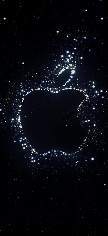 Apple Event 2022, iPhone 14, Apple logo, Dark background, Night sky, 5K, Dark aesthetic