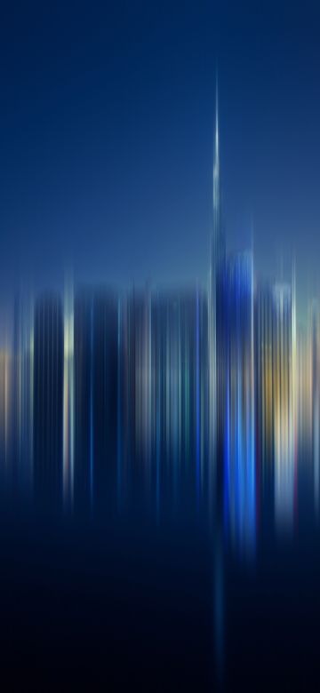 Cityscape, Skyline, Panorama, Blurred lights, City lights, 5K