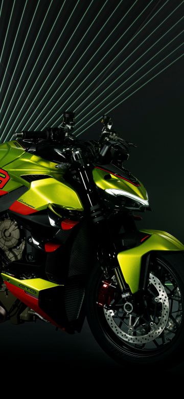 Ducati Streetfighter V4 Lamborghini, Lamborghini Huracán STO, Sports bikes, Black background, 2022, 5K, 8K