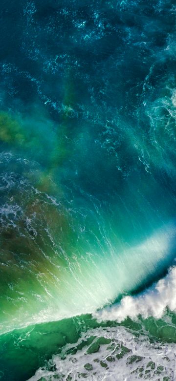 Waves, Aerial view, Ocean Waves, macOS, Stock, 5K