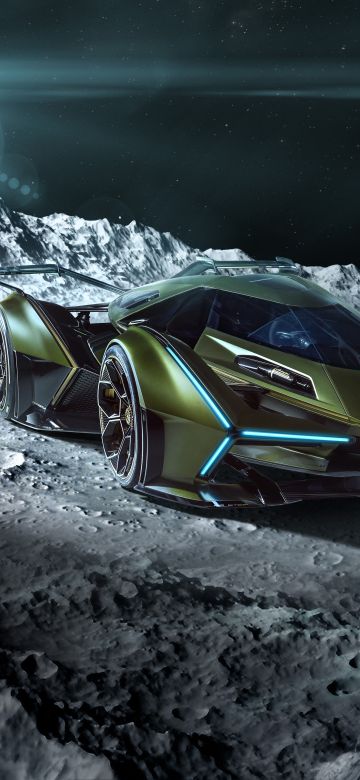 Lamborghini Lambo V12 Vision GT, Moon, Astronauts, 5K, 8K