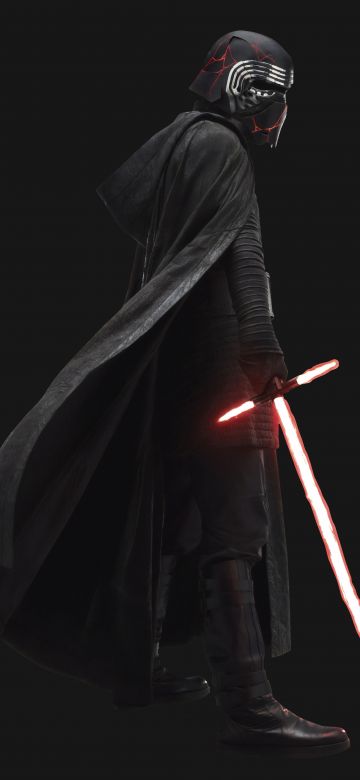 Kylo Ren, Star Wars: The Rise of Skywalker, Black background, 5K, 8K