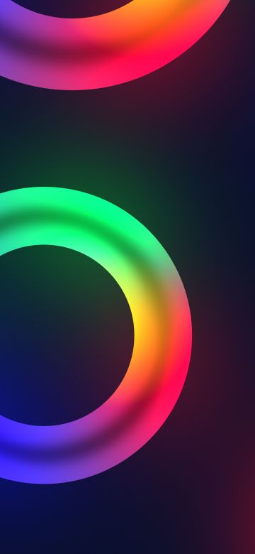 Circles, Colorful, Neon colors, Dark background