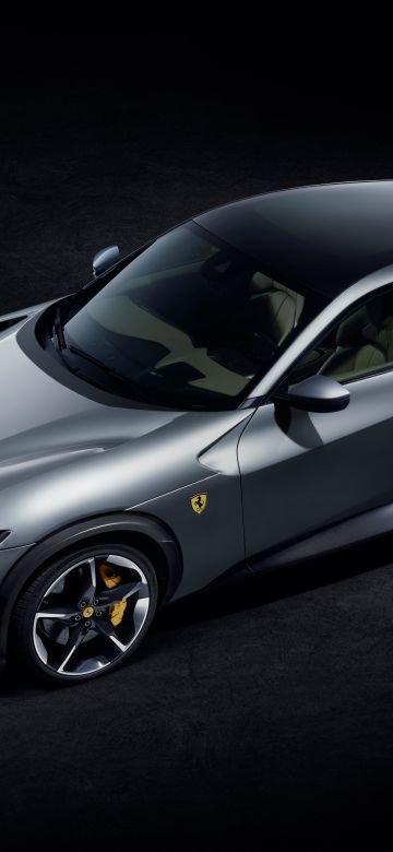 Ferrari Purosangue, 8K, SUV, Dark background, 2022, 5K, 