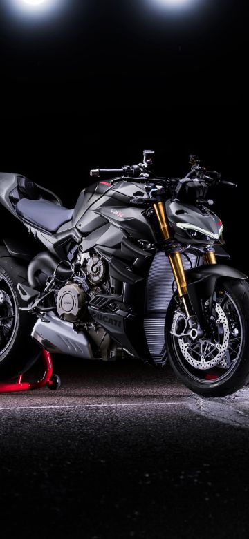 Ducati Streetfighter V4 S, 2023, Sports bikes, 5K, Dark background, Race track