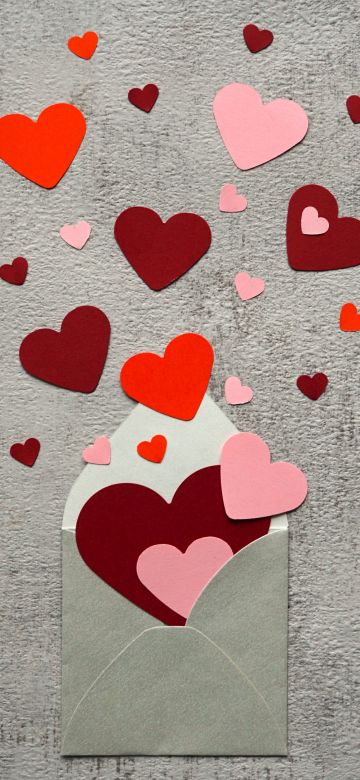 Red hearts, Paper hearts, Paper crafts, Love letter, Hearts letter, 5K