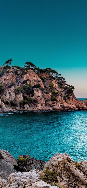 Beach, Spain, Ocean, Sunset, Landscape, Blue Sky, 5K