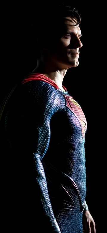 Superman, DC Superheroes, Henry Cavill, DC Comics, Black background, AMOLED, 8K