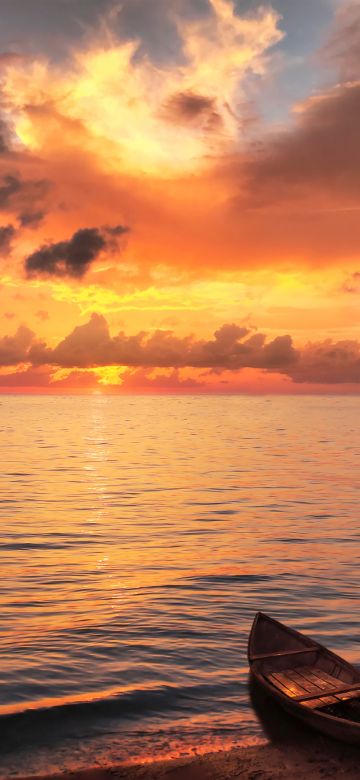 Sunset, Dusk, Beach, Seascape