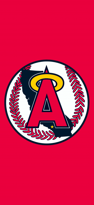 Los Angeles Angels, American baseball team, Red background, Angels Of Anaheim, 5K