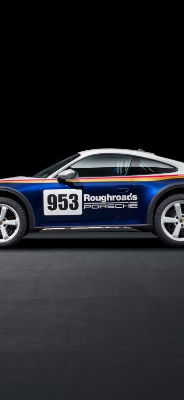 Porsche 911 Dakar, Rallye Design Package, Rally supercar, 2023, 5K, 8K, Black background, AMOLED