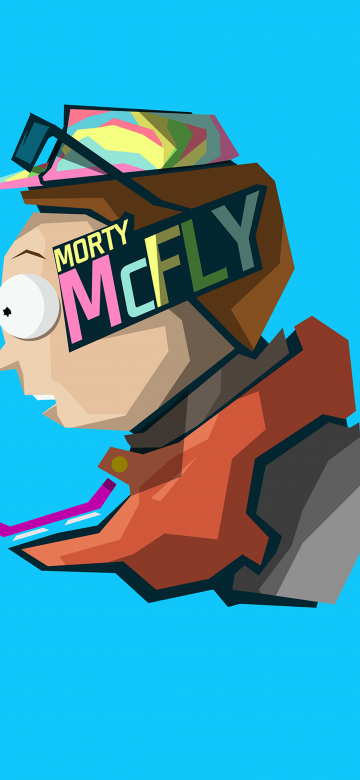 Morty McFly, Morty Smith, Blue background, 5K, 8K, Simple