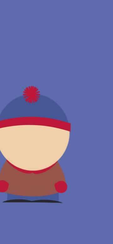 Stan Marsh, South Park, Minimalist, Blue background, 5K, 8K, Faceless, Simple