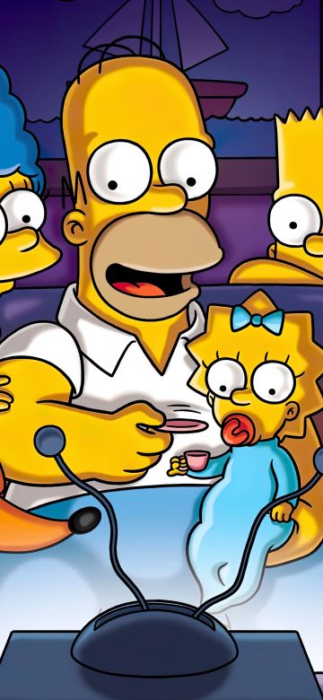 Simpson family, The Simpsons, Santa's Little Helper, Homer Simpson, Marge Simpson, Bart Simpson, Lisa Simpson, Maggie Simpson