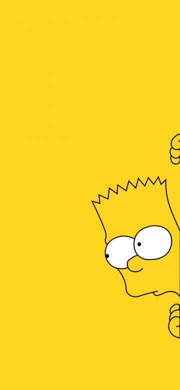 Bart Simpson, The Simpsons, Yellow background, Minimalist, 5K, Simple