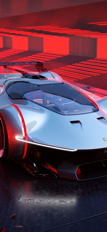 Ferrari Vision Gran Turismo, Gran Turismo 7, Concept cars, Hybrid race cars, 5K