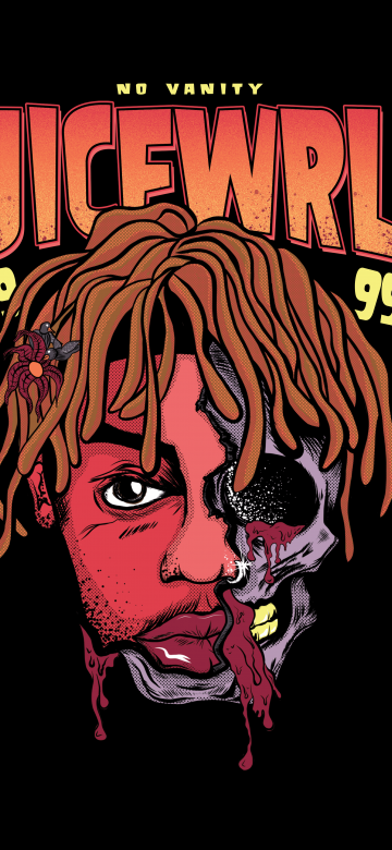 Juice Wrld, 8K, American rapper, American singer, 5K, Black background