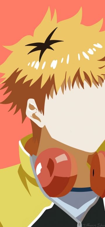 Hide, Hideyoshi Nagachika, Tokyo Ghoul, Faceless, Salmon background, 5K, 8K, Minimalist