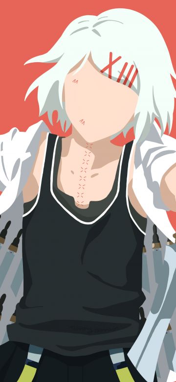 Juuzou Suzuya, Tokyo Ghoul, Orange background, Faceless, Orange background, 5K, 8K