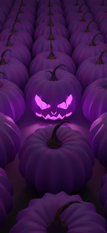 Halloween Pumpkin, Purple aesthetic, Purple pumpkins, Scary, Purple background, Spooky