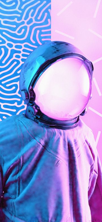 Space suit, Vaporwave, Pink background, Experiment, CGI, Faceless