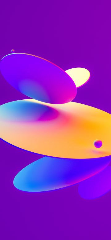 3D Render, Purple background, Shapes, Purple aesthetic