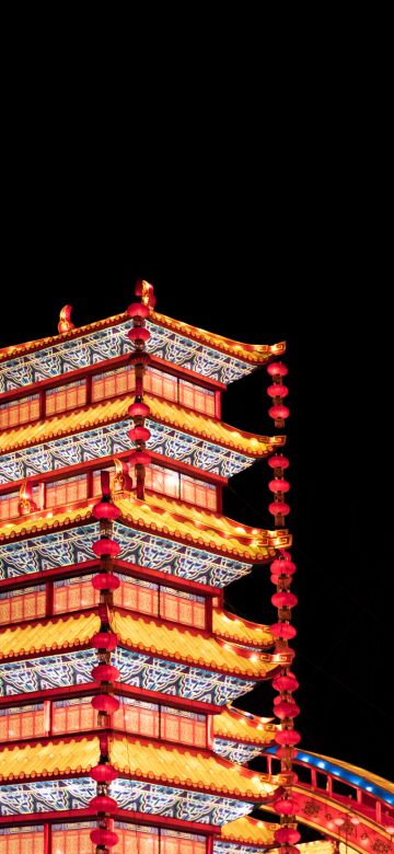 Festival des Lanternes, Gaillac Lantern Festival, Night, Black background, Gaillac, France, 5K