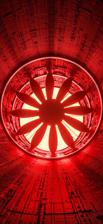 Exhaust fan, Tunnel, Red background