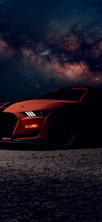 Ford Mustang Shelby GT500, Starry sky, Night, 5K, 8K