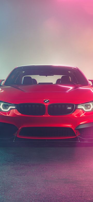 BMW M4, Performance Sedan, 5K, Colorful smoke