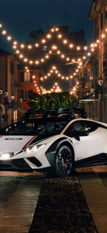 Lamborghini Huracán Tecnica, Christmas Eve, Christmas background